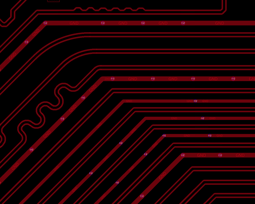 Isolated grounding for USB3 TX and RX trace routing
