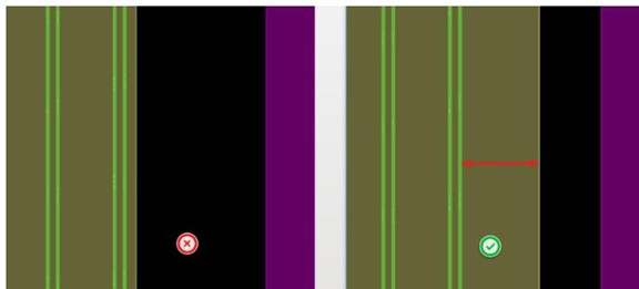 High-speed signal and reference plane edge