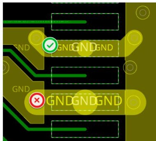 Copper placement on connector pads