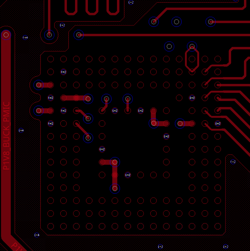Ground via for IC GND pins