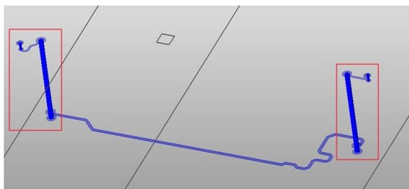 Schematic of vias length