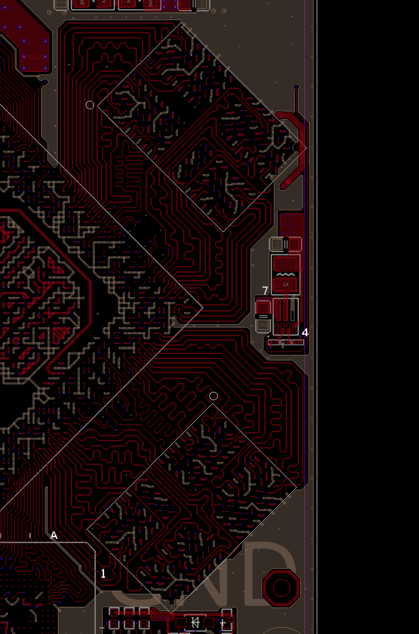 Schematic of the number of GND vias