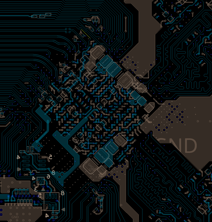 A210-1DIE-FCBGA other power supply pin layout and vias 2