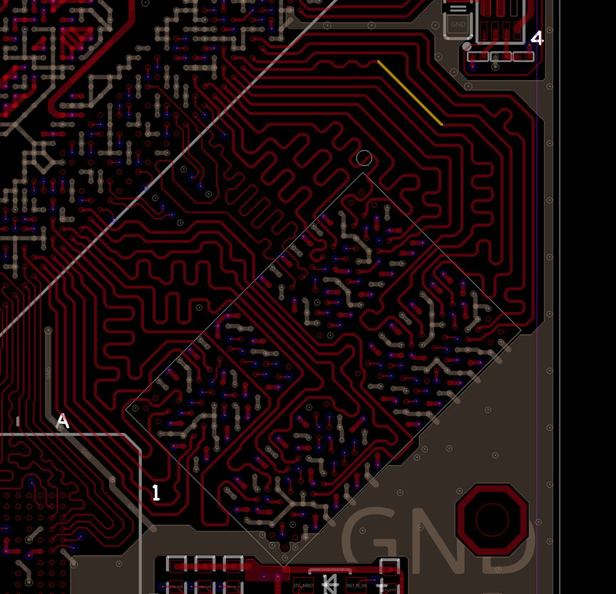 vias design of 8-layer PCB LPDDR4/4X area