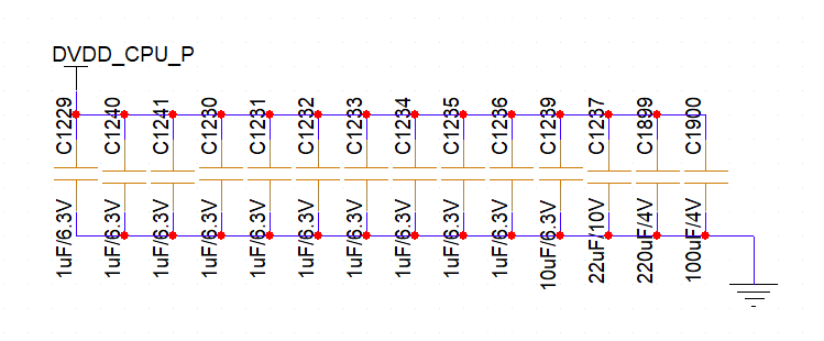 DVDD_CPU_P decoupling capacitor diagram