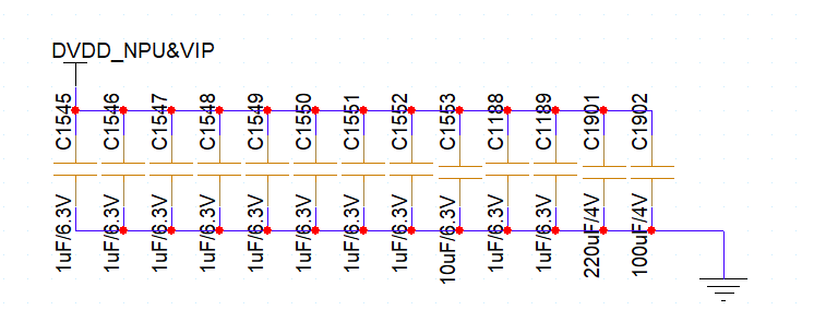 DVDD_NPU_VIP decoupling capacitor diagram