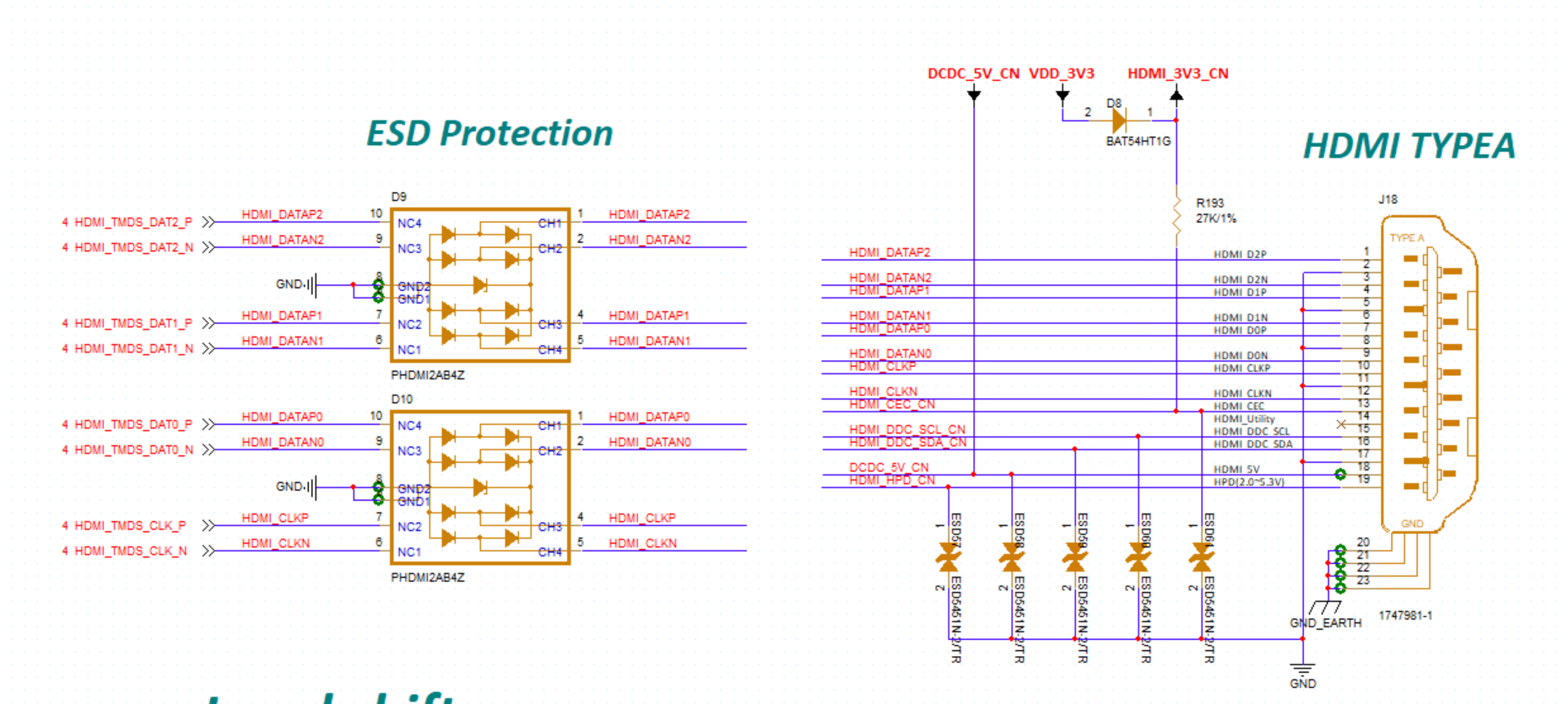 HDMI interface reference design schemeatic