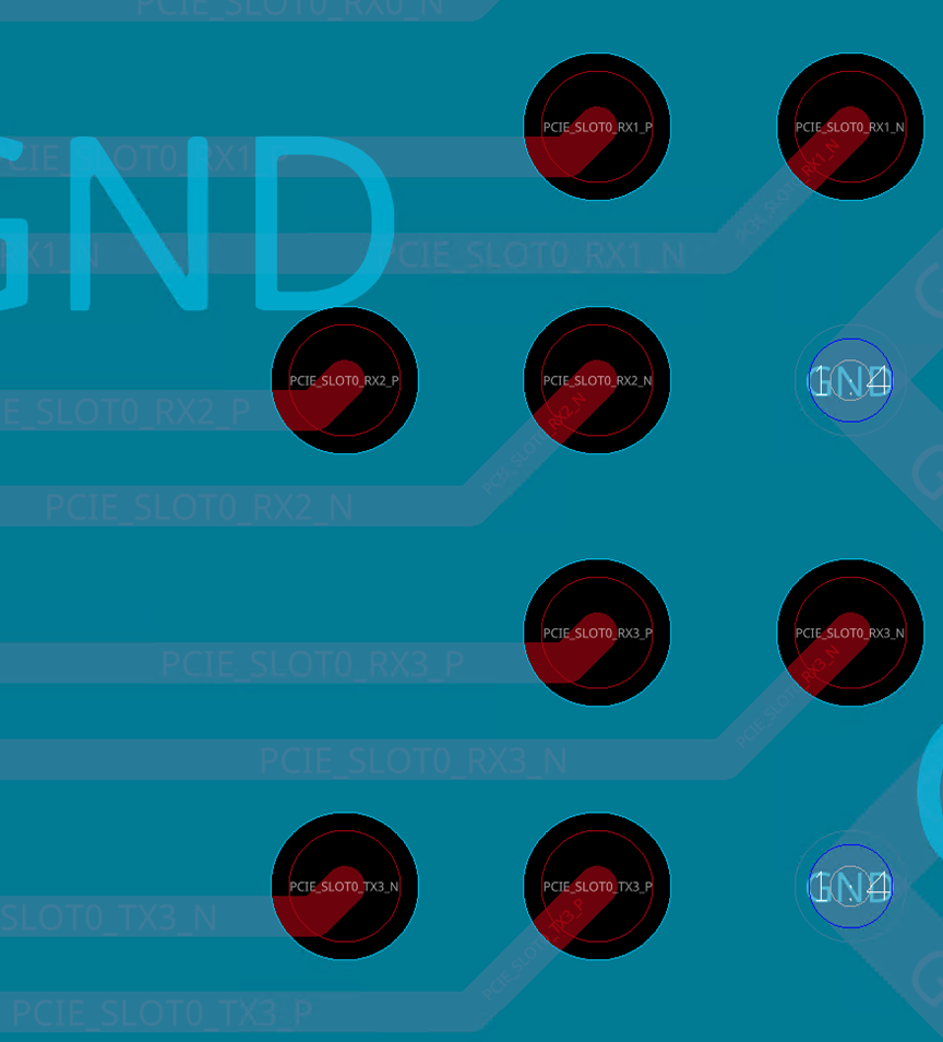 焊盘参考层挖空示意图