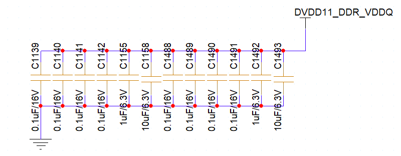 DVDD11_DDR_VDDQ去耦电容图