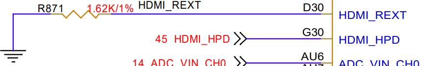 HDMI_REXT外部接162K电阻
