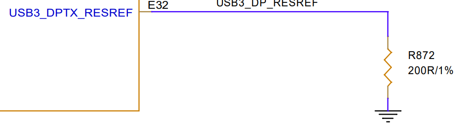 USB3_DPTX_RESREF接200ohm电阻